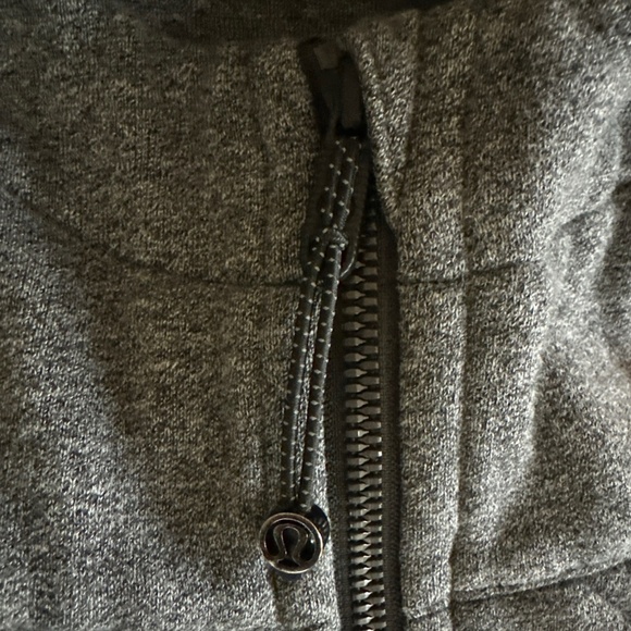 Lululemon Scuba Full Zip Hoodie Size 8 Heathered Dark Gray Fleece Sweatshirt - Picture 3 of 9